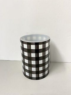 Black and White Gingham Candle Holder