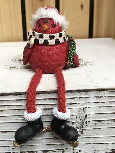 Sitting Cardinal with Wreath