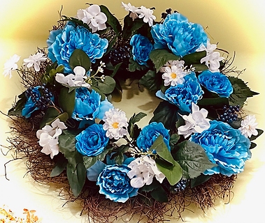 Bright Blues Wreath