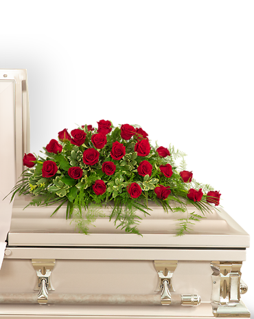 24 Red Roses Casket Spray