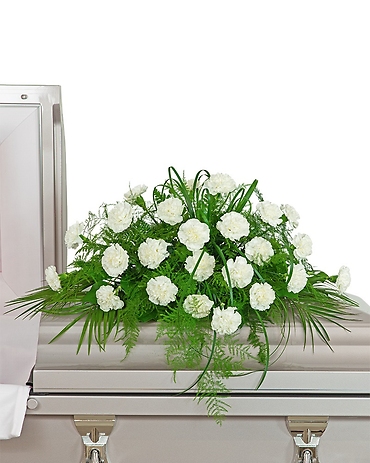 White Divinity Casket Spray