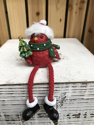 Resin Sitting Cardinal w/tree