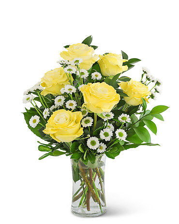 Yellow Roses with Daisies