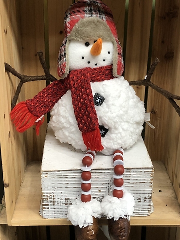 Plush Sitting Snowman