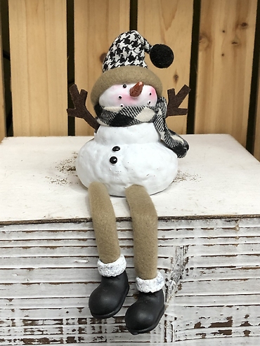 Resin Sitting Snowman