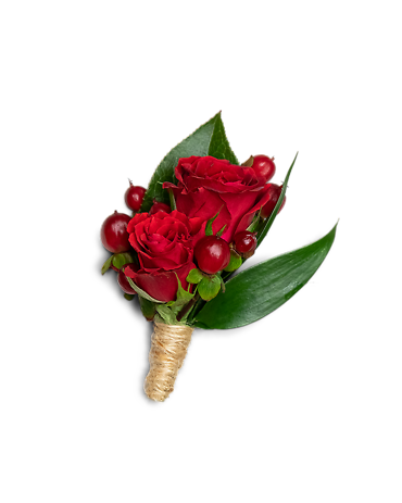 Crimson Boutonniere