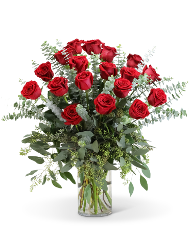 Red Roses with Eucalyptus Foliage (18)